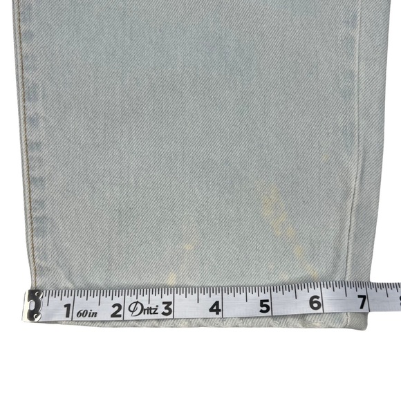 Forever 21 Jeans Premium Barrel Hi Rise Distressed Button Fly Light Blue Wash 30 - Picture 12 of 16